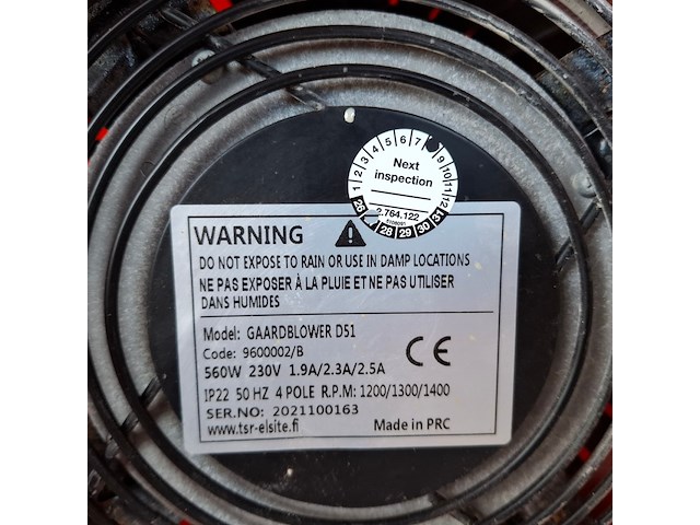 Ventilator 5.100m³/uur 230v tsr-lighting, gaard blower, bouwjaar 2021 - afbeelding 5 van  5