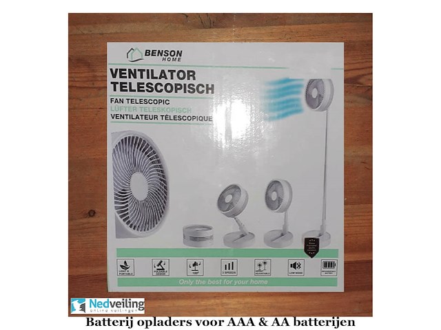 Ventilator ca 20 cm inklapbaar op telescopische voet - afbeelding 3 van  3