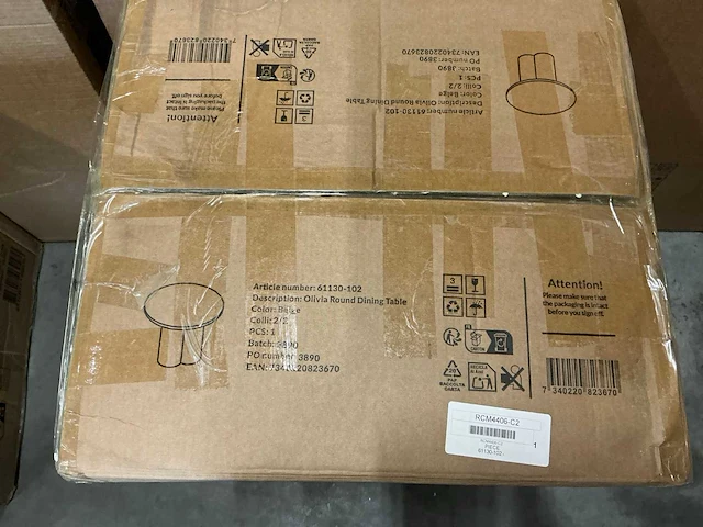 Venture home olivia eetkamertafel rond ø110cm beige - afbeelding 3 van  4