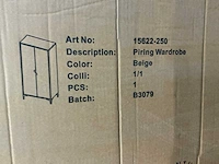 Venture home piring kledingkast beige 85x45xh183cm - afbeelding 3 van  3