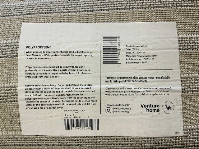 Venture home vince vloerkleed 290x200cm - afbeelding 4 van  5