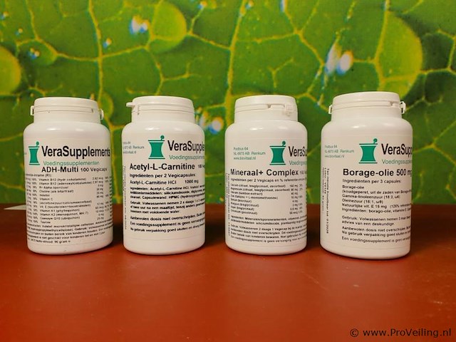 Vera voedingssupplementen, diverse soorten o.a. adh-multi, acetyl-l carnitine & borage-olie - afbeelding 1 van  16