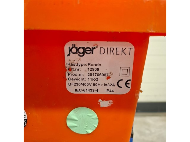 Verdeelkast 32a (32-2/400v, 16-6/230v ) jäger direkt, rondo 32a ra, bouwjaar 2017 - afbeelding 5 van  5