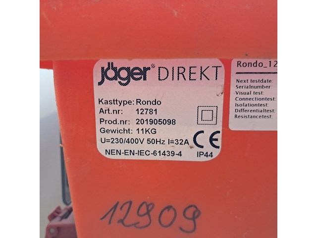 Verdeelkast 32a (32-2/400v, 16-6/230v ) jäger direkt, rondo 32a ra, bouwjaar 2019 - afbeelding 12 van  16