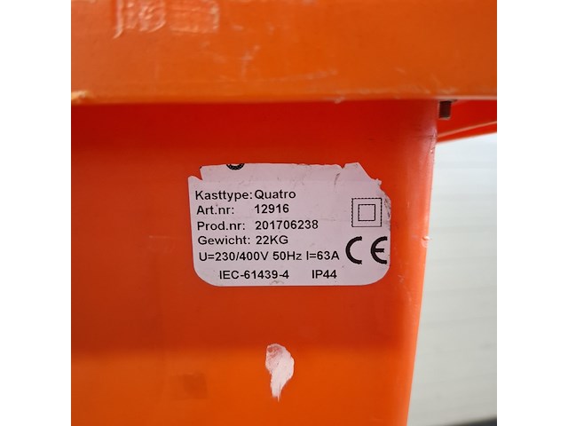 Verdeelkast 63a (16-6/230v, 32-3/400v) jäger direkt, quatro 63a ra, bouwjaar 2017 - afbeelding 5 van  6