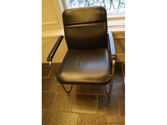 Vergaderstoelen, leer bekleed - 4 stuks - afbeelding 2 van  6