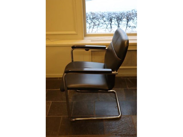 Vergaderstoelen, leer bekleed - 4 stuks - afbeelding 5 van  6