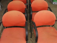 Vergaderstoelen | rood gestoffeerd | 6 stuks - afbeelding 1 van  5