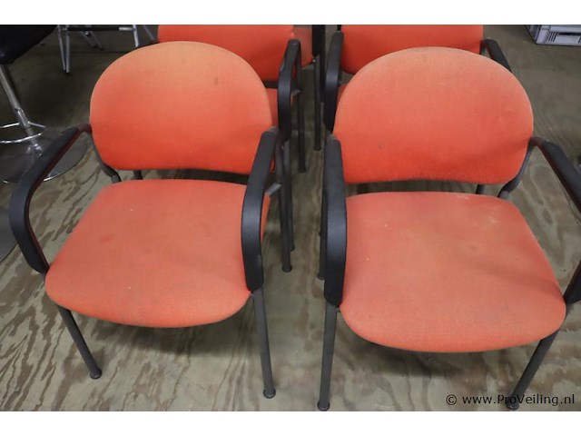 Vergaderstoelen | rood gestoffeerd | 6 stuks - afbeelding 2 van  5