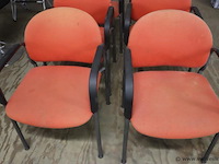 Vergaderstoelen | rood gestoffeerd | 6 stuks - afbeelding 2 van  5