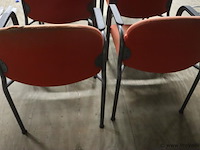 Vergaderstoelen | rood gestoffeerd | 6 stuks - afbeelding 3 van  5