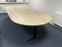 Vergadertafel, ahrend, mehes, eiken/zwart, rond - afbeelding 1 van  4