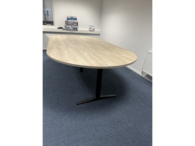 Vergadertafel, ahrend, mehes, eiken/zwart, rond - afbeelding 2 van  4