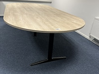 Vergadertafel, ahrend, mehes, eiken/zwart, rond - afbeelding 2 van  4