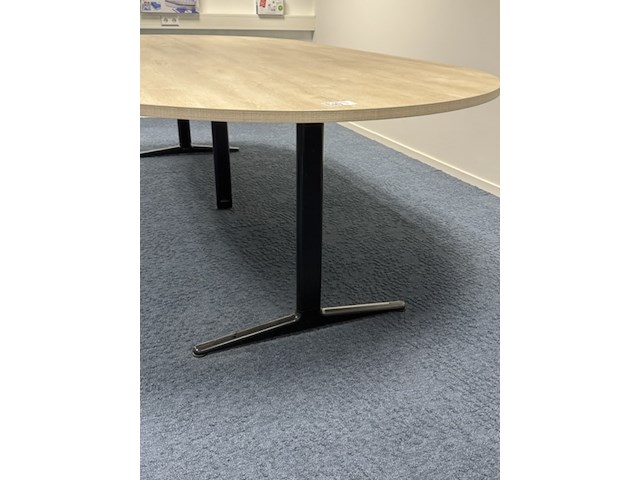 Vergadertafel, ahrend, mehes, eiken/zwart, rond - afbeelding 3 van  4