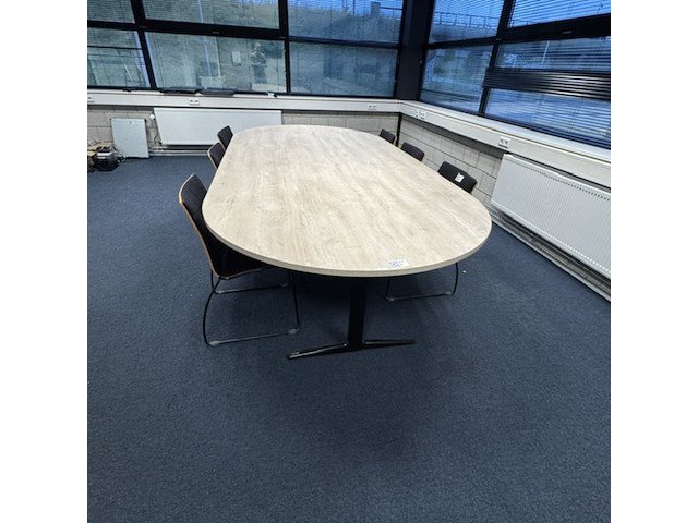 Vergadertafel, ahrend, mehes, eiken/zwart - afbeelding 1 van  3