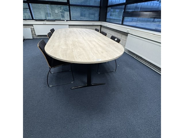 Vergadertafel, ahrend, mehes, eiken/zwart - afbeelding 2 van  3