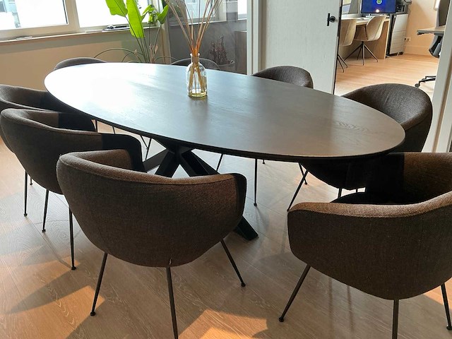 Vergadertafel dimitri de roeck met pols potten stoelen - afbeelding 1 van  8