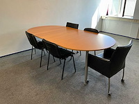 Vergadertafel met stoelen 240x120x75 cm - afbeelding 1 van  6