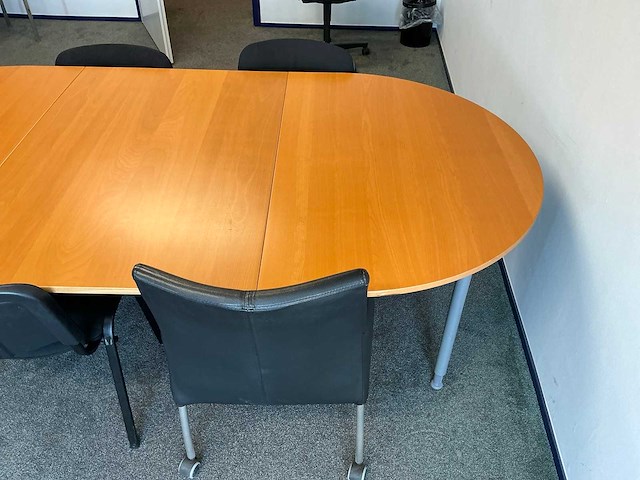 Vergadertafel met stoelen 240x120x75 cm - afbeelding 3 van  6
