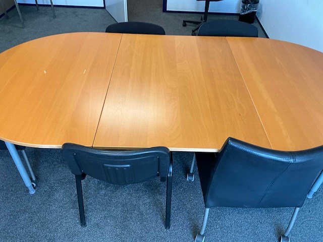 Vergadertafel met stoelen 240x120x75 cm - afbeelding 4 van  6