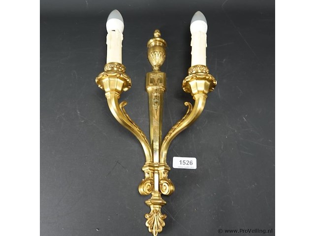 Vergulde wandkandelaar - afbeelding 1 van  5