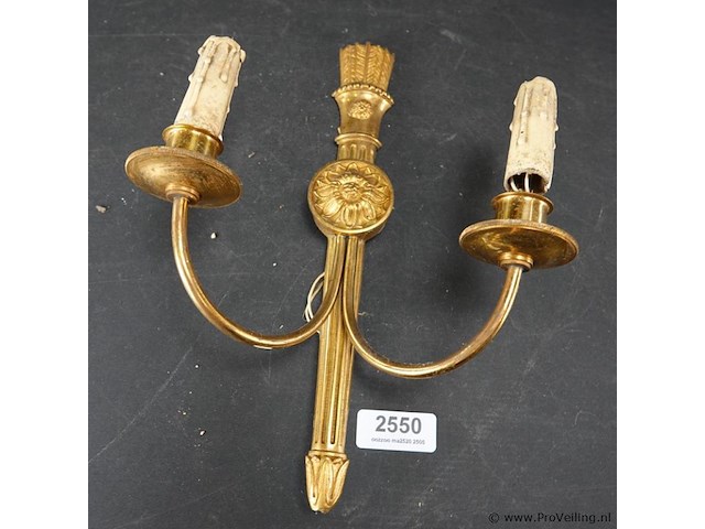 Vergulde wandkandelaar - afbeelding 1 van  5