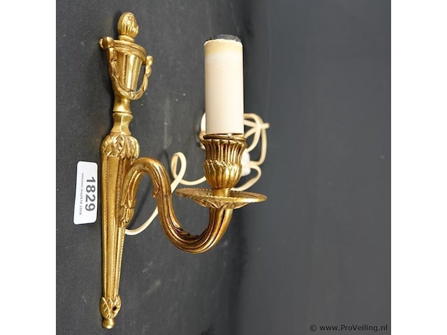 Vergulde wandkandelaar - afbeelding 1 van  5