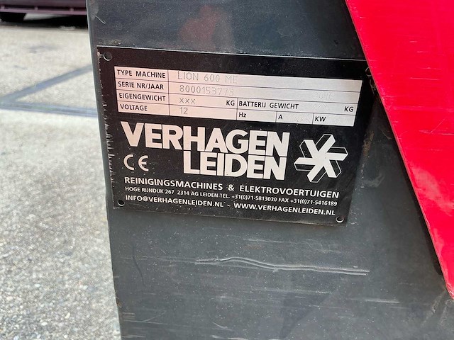 Verhagen - 2010 - lion 600 me - accu veegmachine - afbeelding 12 van  12
