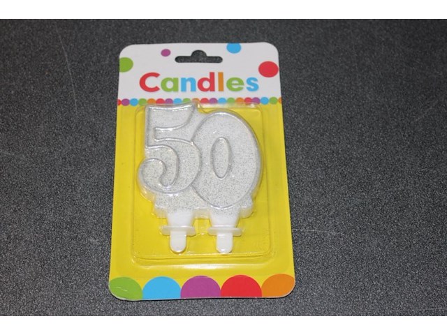 Verjaardagskaars 50 jaar 10 stuks in b9 - afbeelding 2 van  3