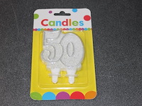 Verjaardagskaars 50 jaar 10 stuks in b9 - afbeelding 2 van  3