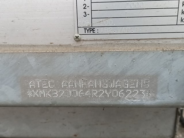 Verkeersborden tandemas aanhanger, atec, ab2, 1999 - afbeelding 3 van  13