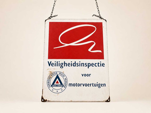 Verkeersveiligheid en voertuigcontrole emaille bord - afbeelding 1 van  1