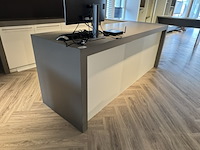 Verkoopbalie met wandkast, taupe/wit - afbeelding 3 van  6