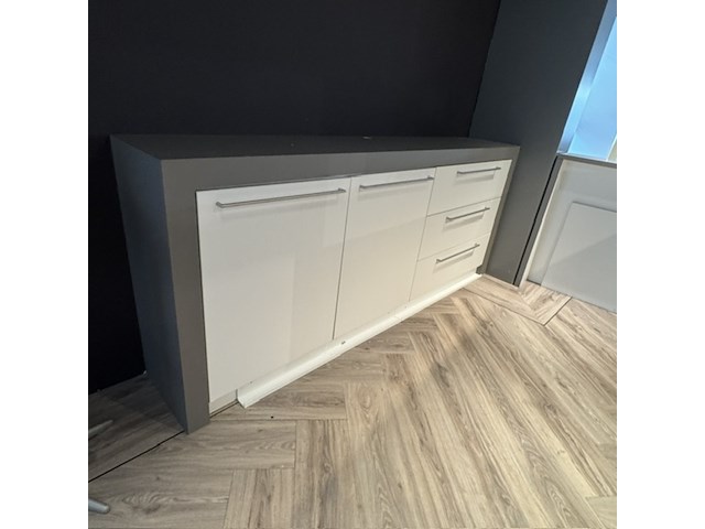 Verkoopbalie met wandkast, taupe/wit - afbeelding 4 van  6
