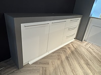 Verkoopbalie met wandkast, taupe/wit - afbeelding 4 van  6