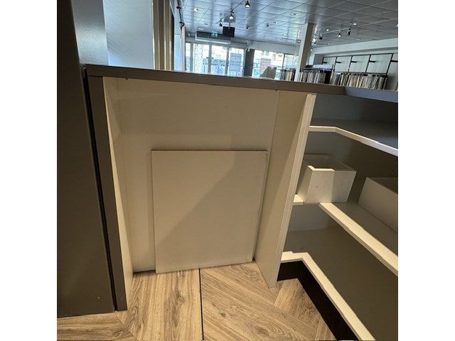 Verkoopbalie met wandkast, taupe/wit - afbeelding 6 van  6