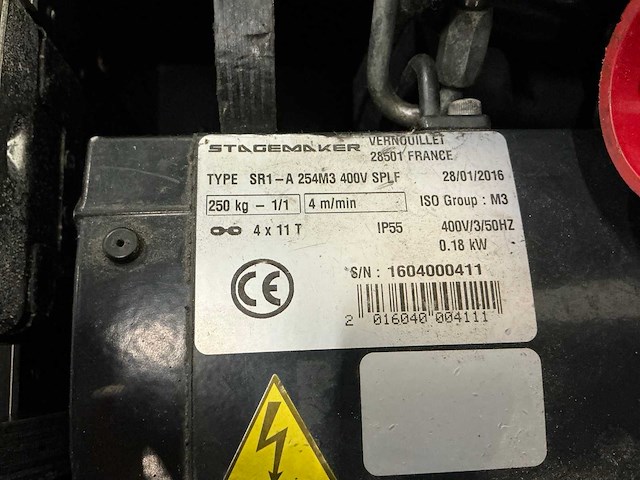 Verlinde stagemaker sr1 250kg 19m elektrische kettingtakel (2x) - afbeelding 3 van  4