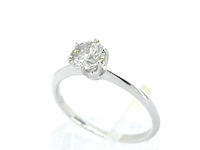 Verlovingsring met een diamant van 1.20 carat in 18 carats goud - afbeelding 4 van  10
