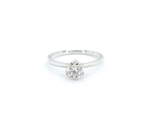 Verlovingsring met een diamant van 1.20 carat in 18 carats goud - afbeelding 6 van  10