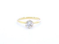 Verlovingsring met een diamant van 1.30 carat in 18 carats goud - afbeelding 1 van  6