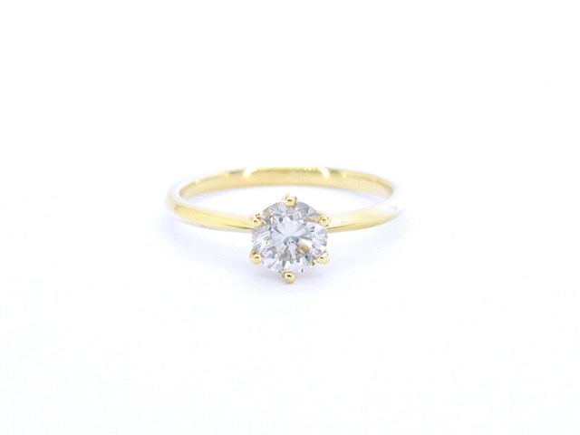 Verlovingsring met een diamant van 1.30 carat in 18 carats goud - afbeelding 1 van  8
