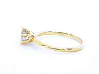 Verlovingsring met een diamant van 1.30 carat in 18 carats goud - afbeelding 3 van  8