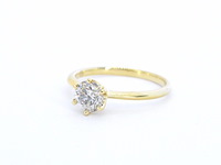 Verlovingsring met een diamant van 1.30 carat in 18 carats goud - afbeelding 5 van  8