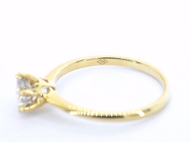 Verlovingsring met een diamant van 1.30 carat in 18 carats goud - afbeelding 6 van  8