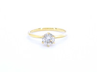 Verlovingsring met een diamant van 1.50 carat in 18 carats goud - afbeelding 1 van  7