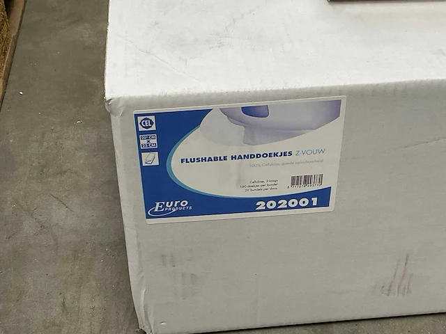 Verpakking á 160 stuks euro products flusable handdoekjes (20x) - afbeelding 2 van  2