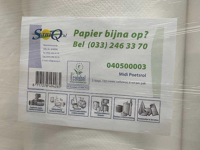 Verpakking á 6 midi 2-laags 160mtr poetsrollen (36x) - afbeelding 4 van  4