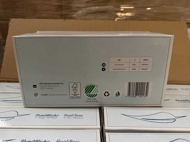 Verpakking facial tissue, gezichtsdoekjes 2-laags á 100 stuks (216x) - afbeelding 4 van  5