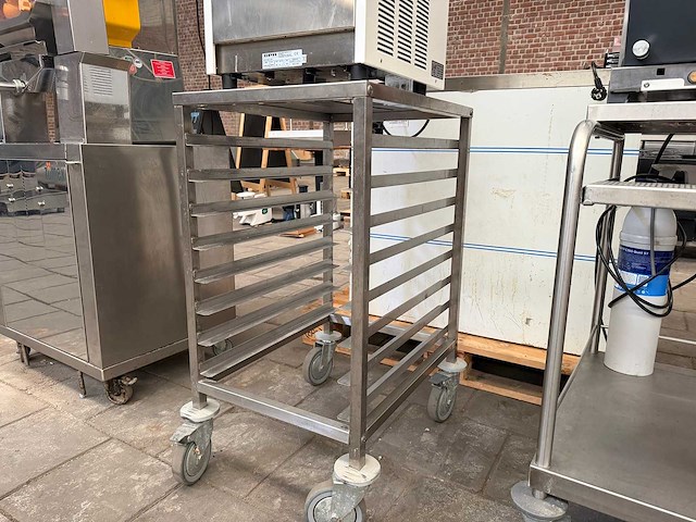 Verrijdbaar rvs horecarek voor gn bakken / bakplaten - afbeelding 2 van  4